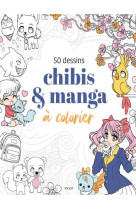 50 dessins chibis & manga a colorier - illustrations, noir et blanc