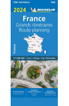 Carte nationale france - grands itinéraires/route planning 2024