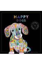 Black coloriage happy dogs - np