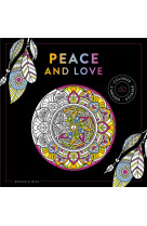 Black coloriage peace and love - np