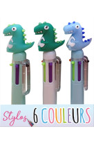 Stylo 6 couleurs dinosaure