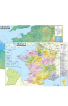 France 1/2.200.000   carte administrative et physique (avec barres alu, 67 × 47 cm)