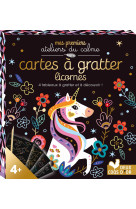 Cartes à gratter licornes - mini-boîte avec acccessoires