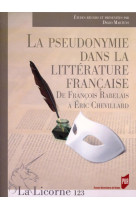 La pseudonymie dans la littérature française