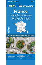 Carte nationale france - grands itinéraires 2025