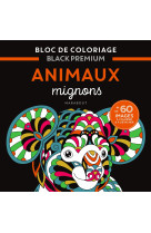 Bloc de coloriages black premium : animaux mignons