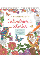 Happy birthday calendrier a colorier