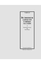 De l’influence de la révolution d’amérique sur l’europe