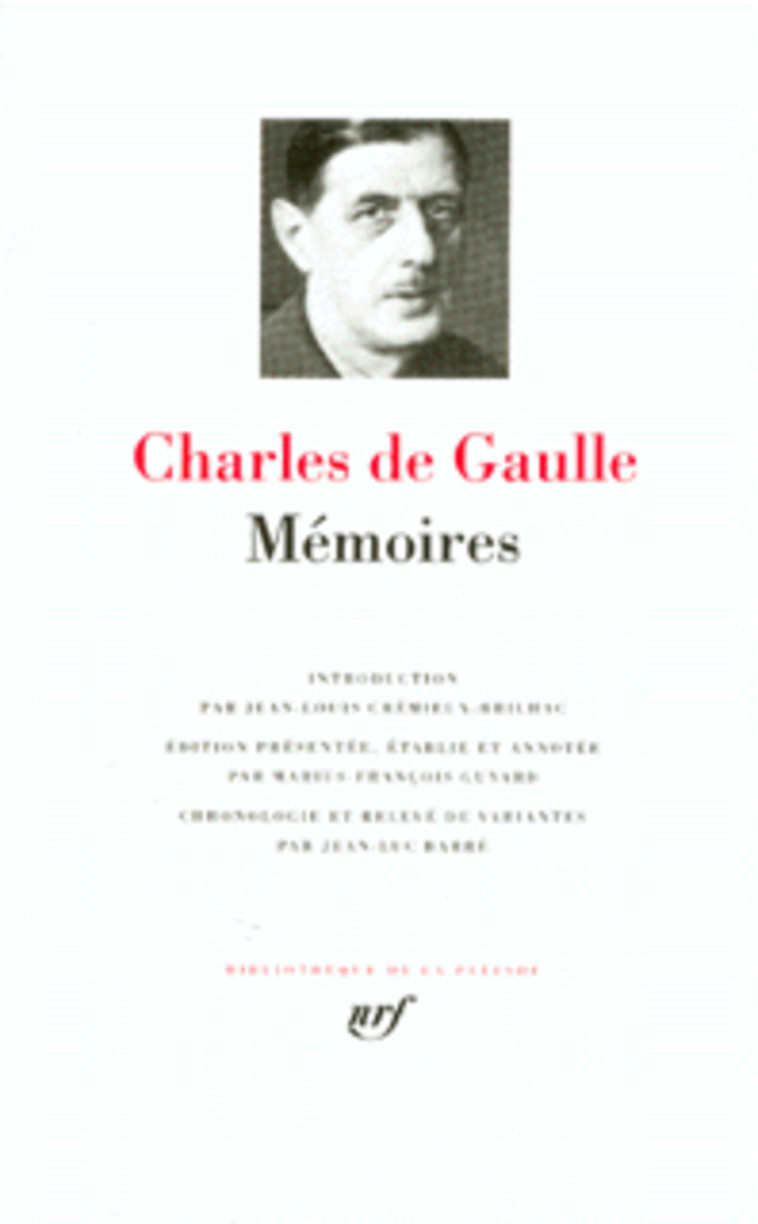 MEMOIRES - GAULLE CHARLES DE - GALLIMARD