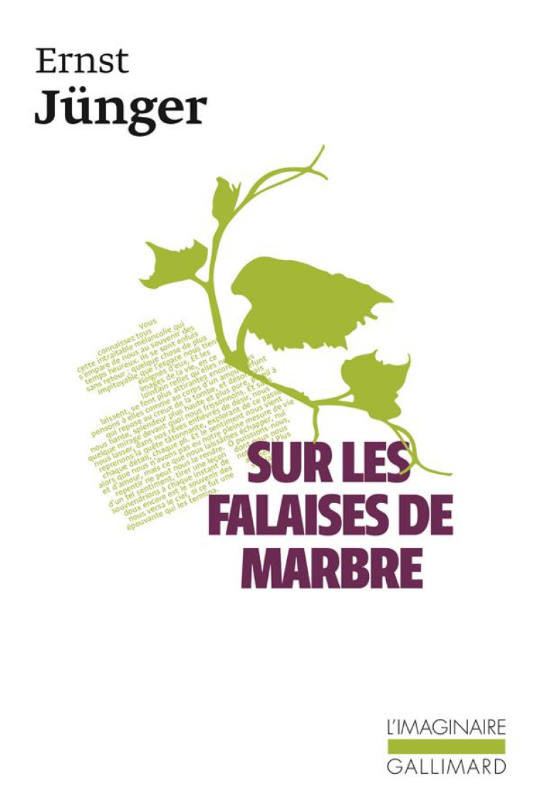 SUR LES FALAISES DE MARBRE - JUNGER ERNST - GALLIMARD