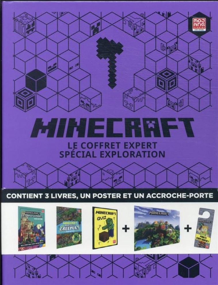 MINECRAFT - LE COFFRET EXPERT SPECIAL EXPLORATION - 3 LIVRES, UN POSTER ET UN ACCROCHE-PORTE - COLLECTIF - GALLIMARD