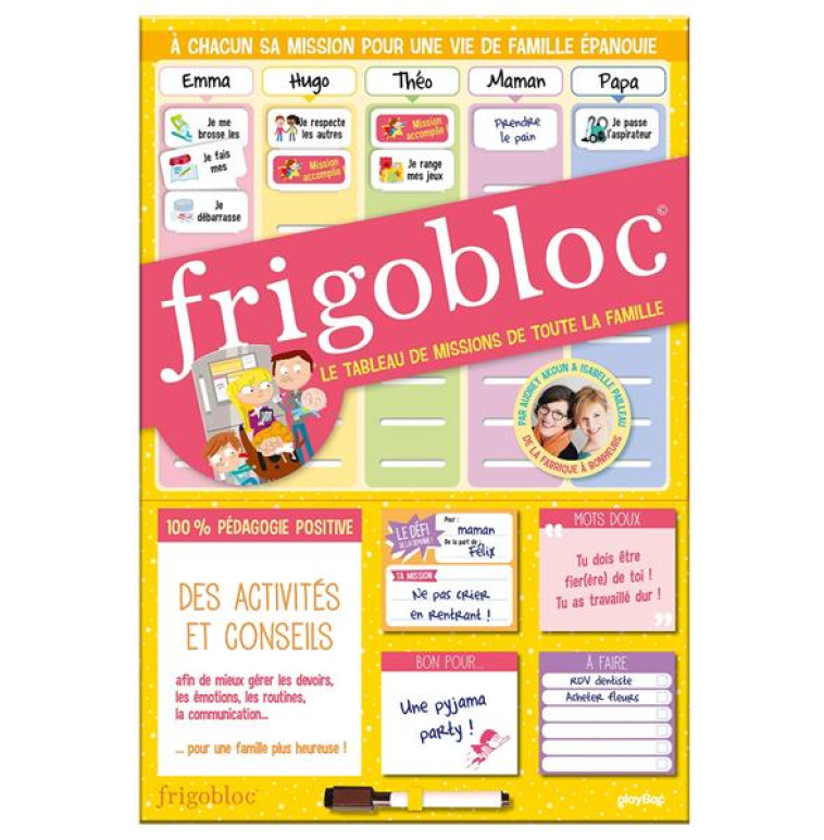 TABLEAU DES MISSIONS AIMANTE FRIGOBLOC - PEDAGOGIE POSITIVE - AKOUN/PAILLEAU - NC