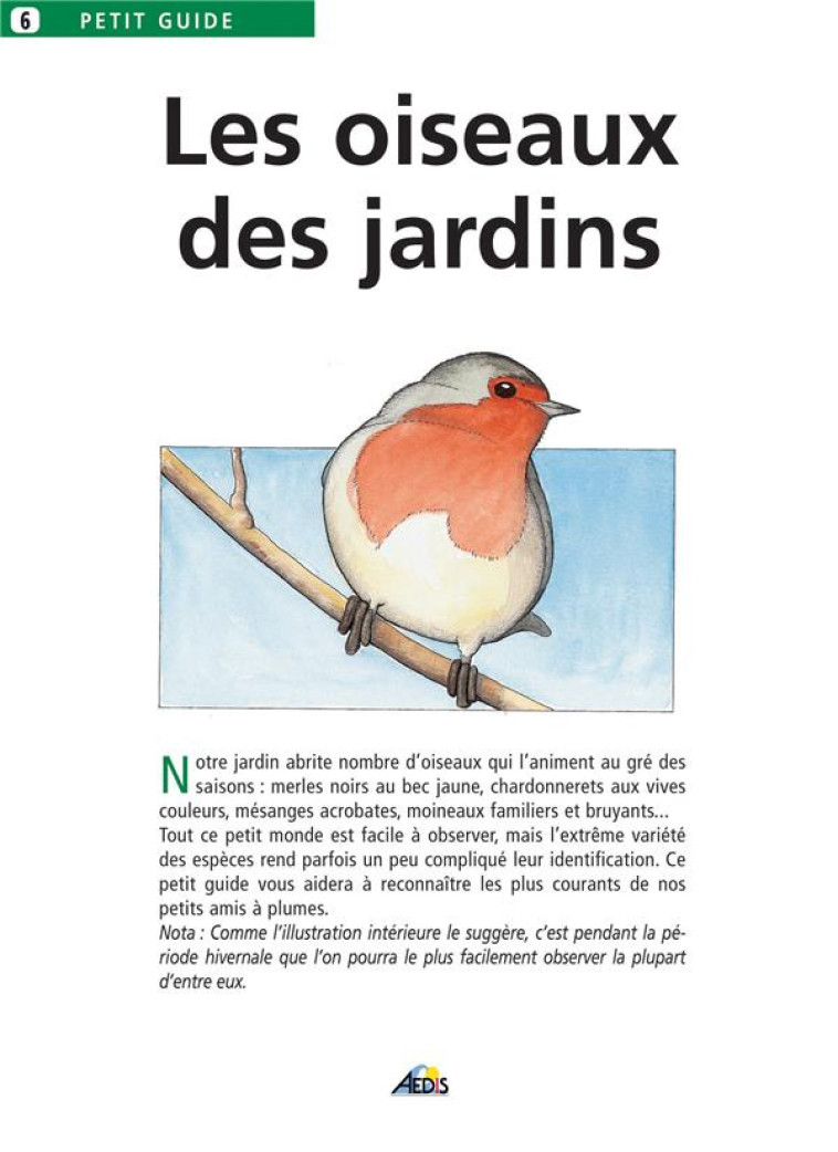 LES OISEAUX DE NOS JARDINS - COLLECTIF - AEDIS