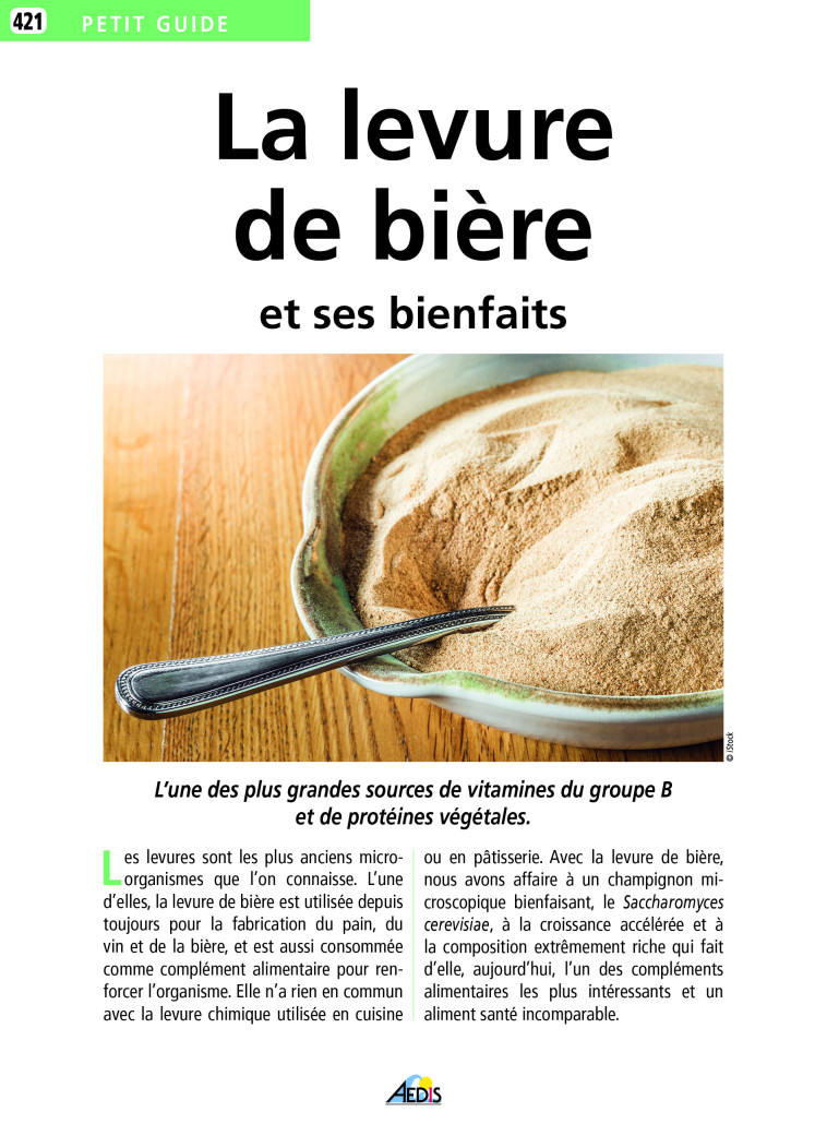 LA LEVURE DE BIERE ET SES BIENFAITS -  Collectif - AEDIS