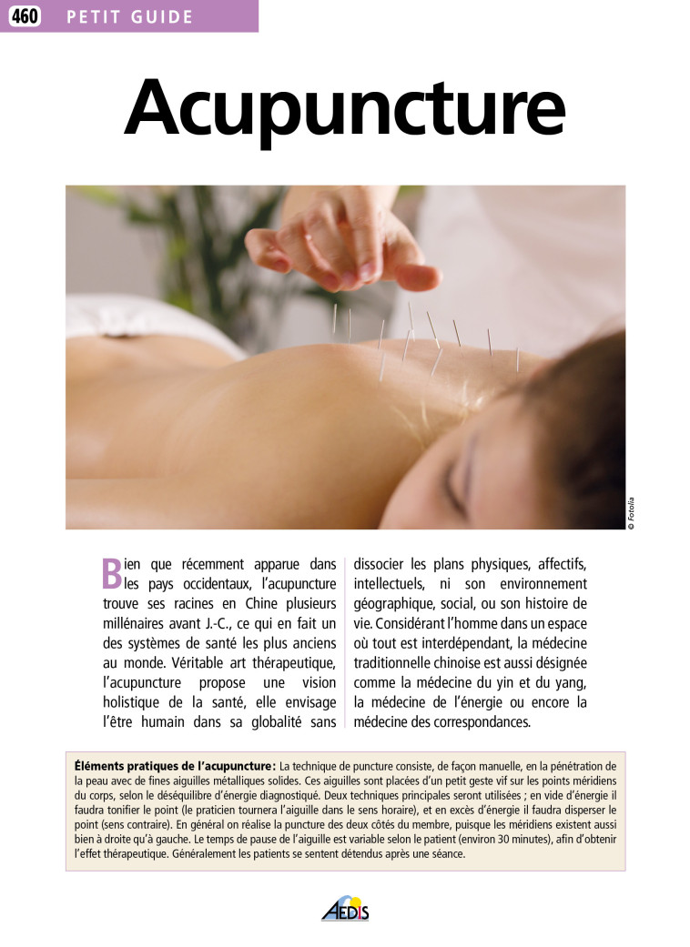 ACUPUNCTURE -  Collectif - AEDIS