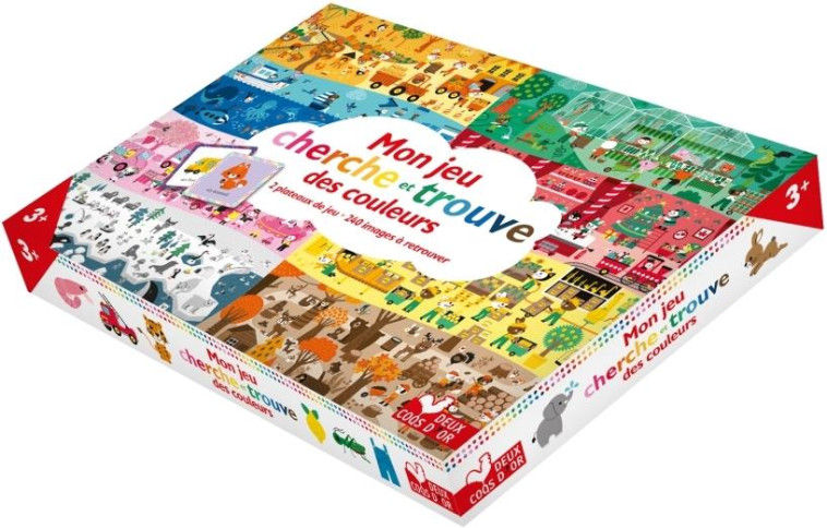 MON JEU CHERCHE ET TROUVE DES COULEURS - COFFRET AVEC PLATEAU ET CARTES - GWE - NC