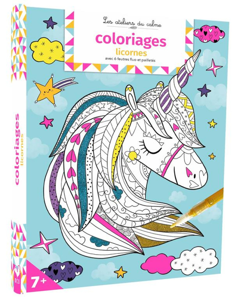 COLORIAGES LICORNES - POCHETTE AVEC FEUTRES - NOTAERT/SECHERET - HACHETTE