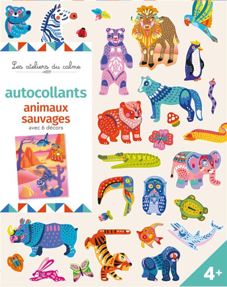 AUTOCOLLANTS ANIMAUX SAUVAGES - AVEC 6 DECORS - SILEO CINZIA - NC