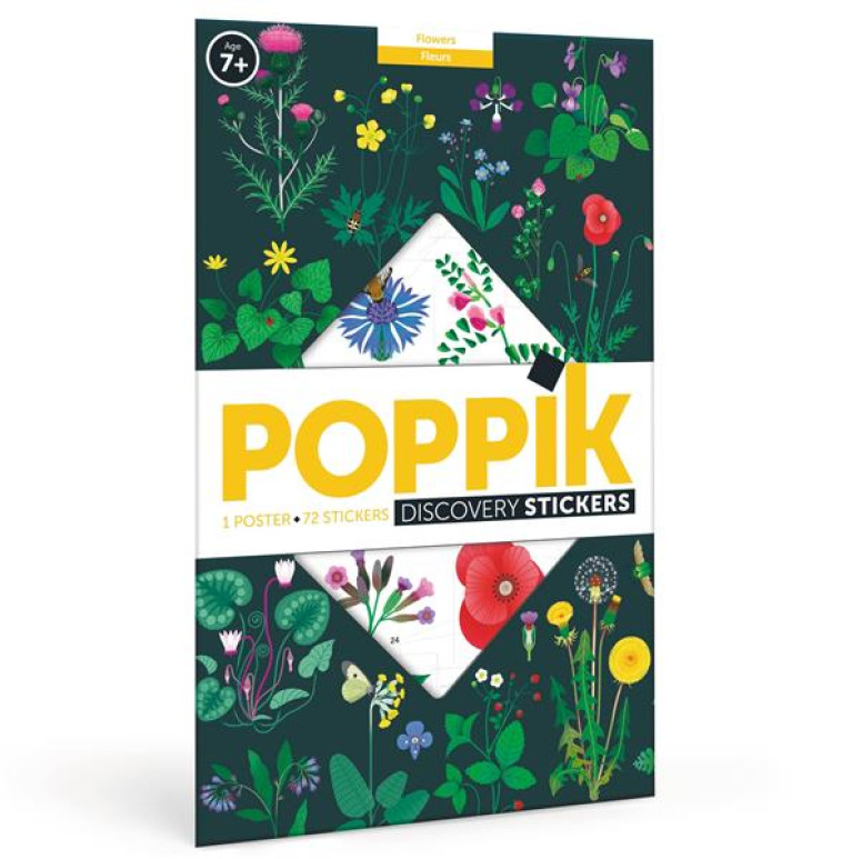 POPPIK LES FLEURS - 1 POSTER + 72 STICKERS REPOSITIONNABLES - BRUNELLIERE/POPPIK - NC