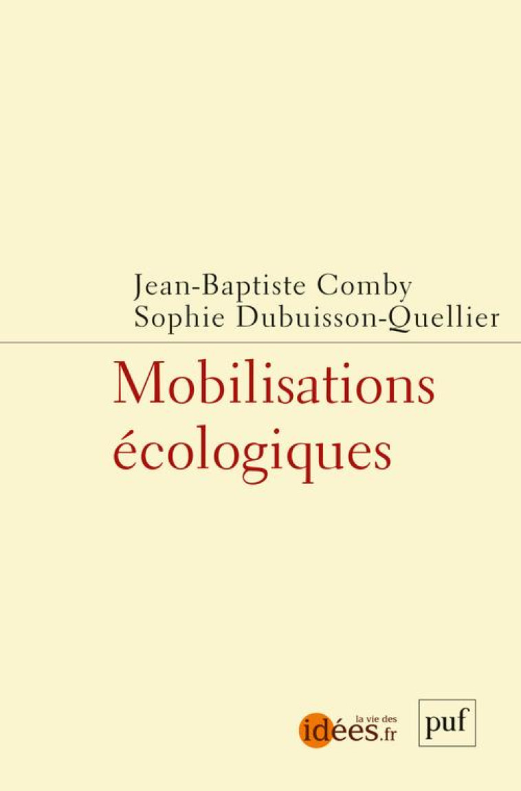 MOBILISATIONS ECOLOGIQUES - COMBY JEAN-BAPTISTE - PUF