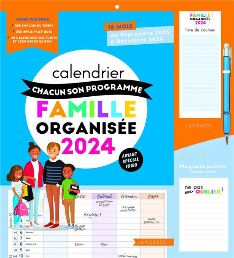 CALENDRIER CHACUN SON PROGRAMME FAMILLE ORGANISEE 2024 - A CHACUN SON PROGRAMME - XXX - NC