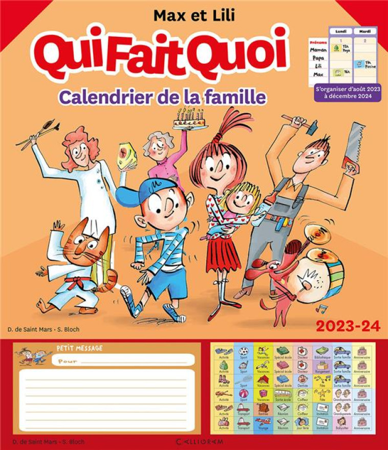 QUI FAIT QUOI - CALENDRIER DE LA FAMILLE - MAX ET LILI 2023-2024 - DE SAINT MARS/BLOCH - NC