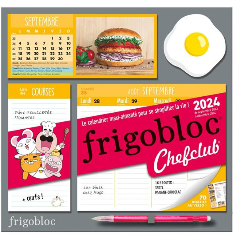 FRIGOBLOC HEBDOMADAIRE 2024 CHEFCLUB (DE SEPT. 2023 A DEC. 2024) - COLLECTIF - NC