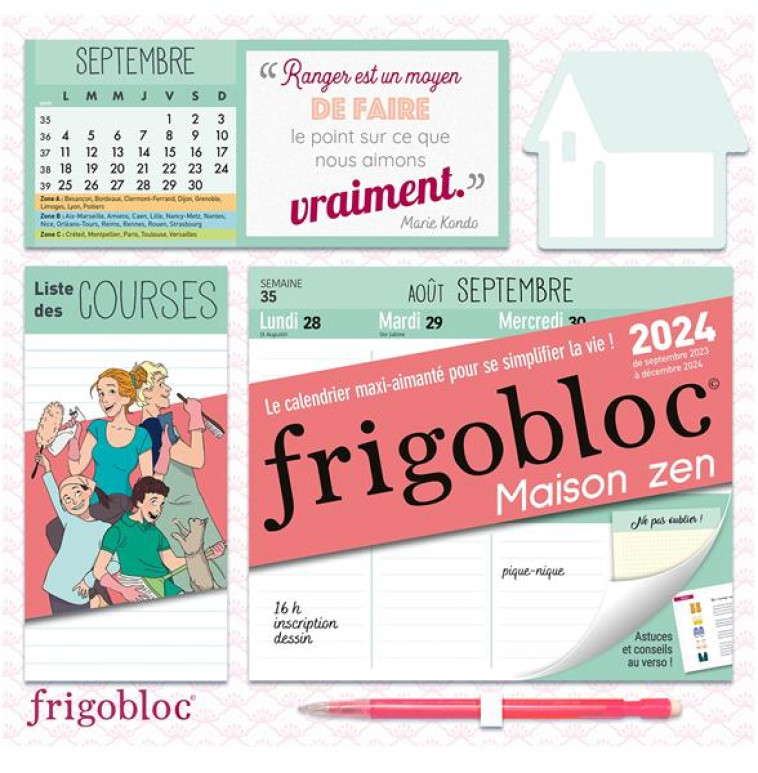 FRIGOBLOC HEBDOMADAIRE 2024 MAISON ZEN (DE SEPT. 2023 A DEC. 2024) - COLLECTIF - NC