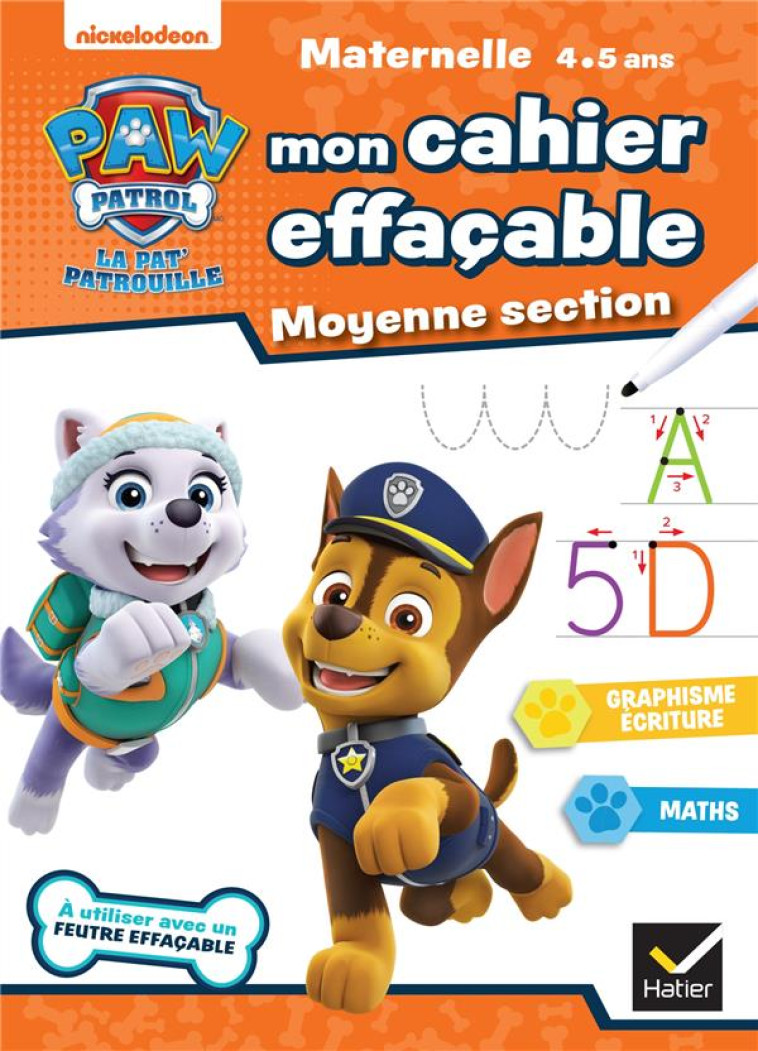 MON CAHIER EFFACABLE PAT-PATROUILLE MS - VALENTIN RACHEL - HATIER SCOLAIRE