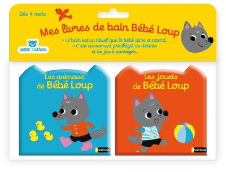 LIVRES BAINS BEBE LOUP LES JOUETS DE BEBE LOUP/LES ANIMAUX DE BEBE LOUP - HAYASHI EMIRI - Nathan Jeunesse