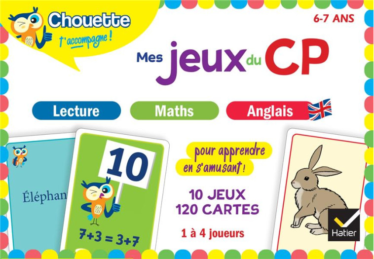 MES JEUX DU CP EN LECTURE, MATHS, ANGLAIS - 10 JEUX EDUCATIFS - 120 CARTES - COLLECTIF - HATIER SCOLAIRE