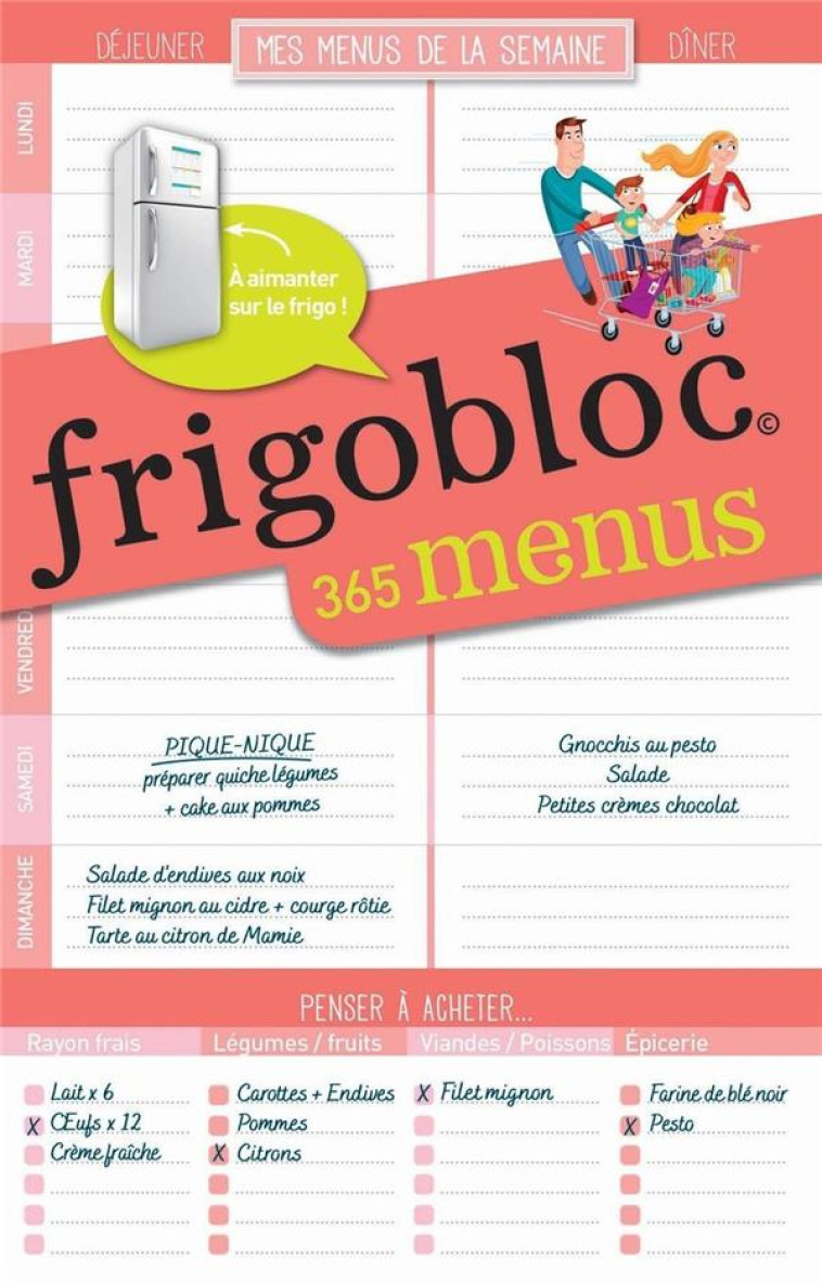 FRIGOBLOC LISTE DE MENUS - COLLECTIF - NC