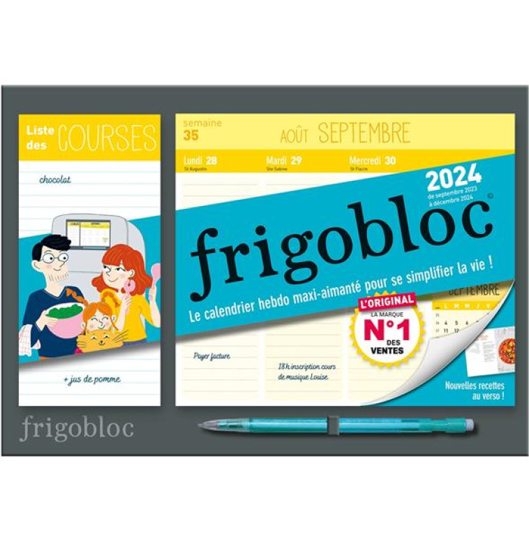 MINI FRIGOBLOC HEBDOMADAIRE 2024-CALENDRIER D-ORGANISATION FAMILIALE/ SEM (SEPT. 2023-DEC 2024) - COLLECTIF - NC