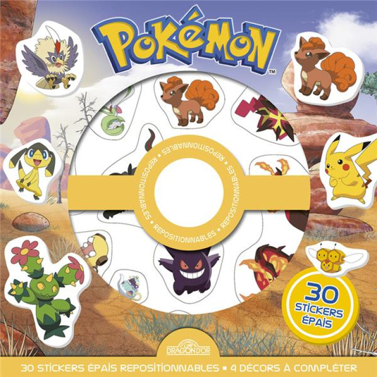 POKEMON - POCHETTE DE STICKERS EPAIS REPOSITIONNABLES - DES SCENES DE CHERCHE-ET-TROUVE A CREER A L- - THE POKEMON COMPANY - NC