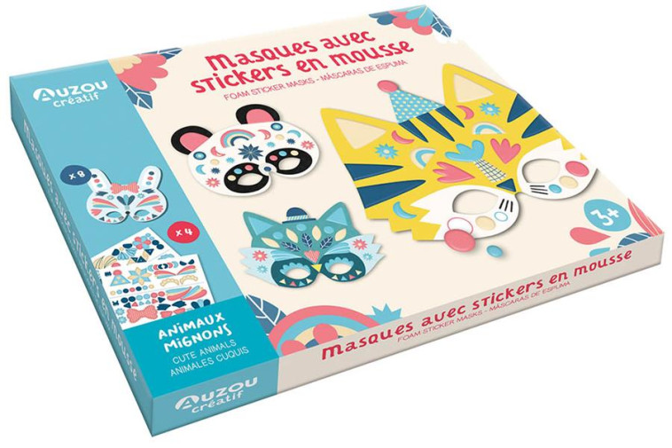 MON COFFRET D-ARTISTE - MASQUES AVEC STICKERS EN MOUSSE - ANIMAUX MIGNONS - CARLSLUND MICHELLE - NC