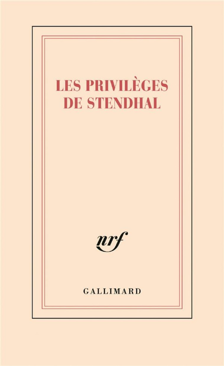 CARNET LES PRIVILEGES DE STENDHAL (PAPETERIE) - COLLECTIFS/LANCON - NC