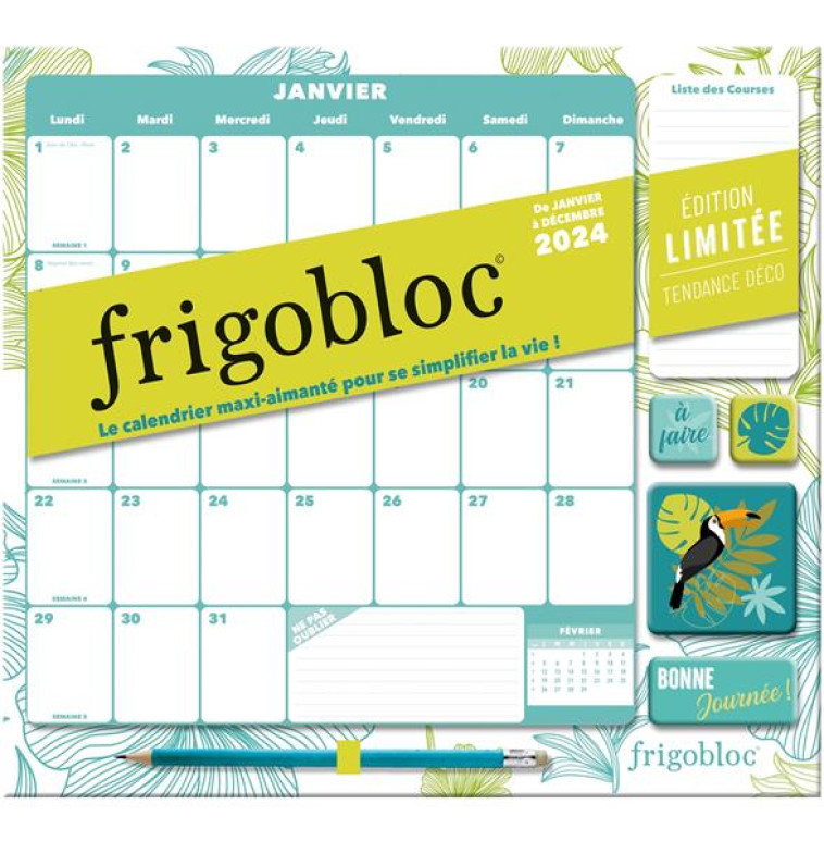 FRIGOBLOC MENSUEL 2024 DECO VEGETALE (DE JANV. A DEC. 2024) - EDITION LIMITEE - COLLECTIF - NC