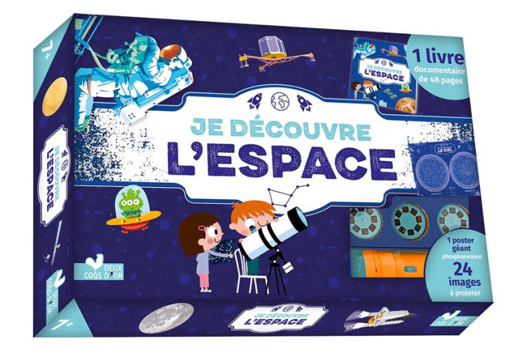 JE DECOUVRE L-ESPACE - COFFRET AVEC LAMPE ET POSTER PHOSPHORESCENT DES CONSTELLATIONS - THOMAS-BELLI - HACHETTE