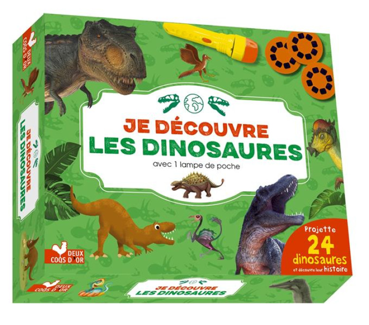 JE DECOUVRE LES DINOSAURES - COFFRET AVEC LAMPE - COLLECTIF/MATHIVET - HACHETTE