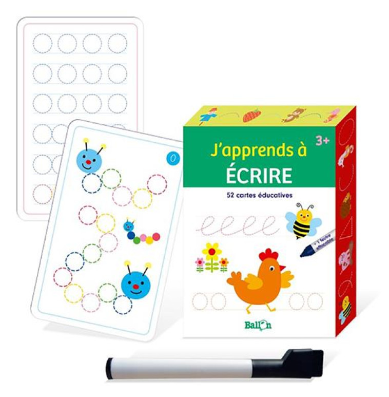 CARTES DE JEU ET D-APPRENTISSAGE (AVEC FEUTRE) - J-APPRENDS A ECRIRE - XXX - NC