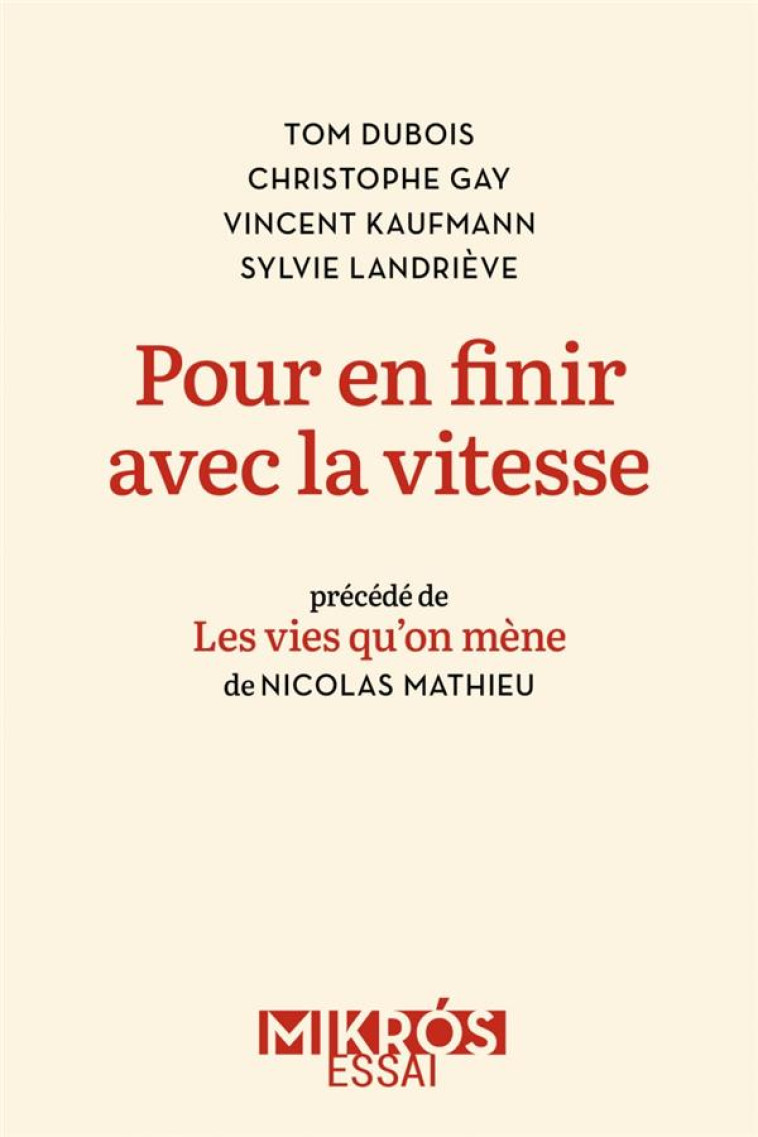 POUR EN FINIR AVEC LA VITESSE - DUBOIS/GAY/KAUFMANN - AUBE NOUVELLE