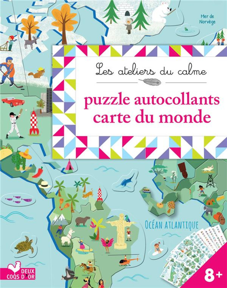 AUTOCOLLANTS PUZZLES CARTE DU MONDE - POCHETTE AVEC ACCESSOIRES - VORTEMANN CLAIRE - NC