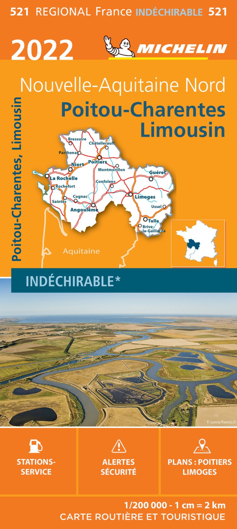 CARTE RÉGIONALE POITOU-CHARENTES-LIMOUSIN 2022 - XXX - MICHELIN