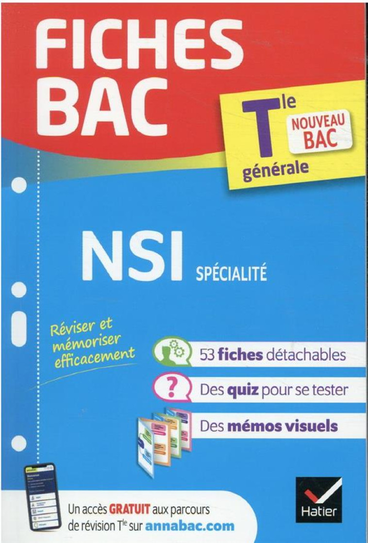 FICHES BAC NSI TLE GENERALE (SPECIALITE) - BAC 2024 - NOUVEAU PROGRAMME DE TERMINALE - PETROV/CONNAN/SIGNAC - HATIER SCOLAIRE