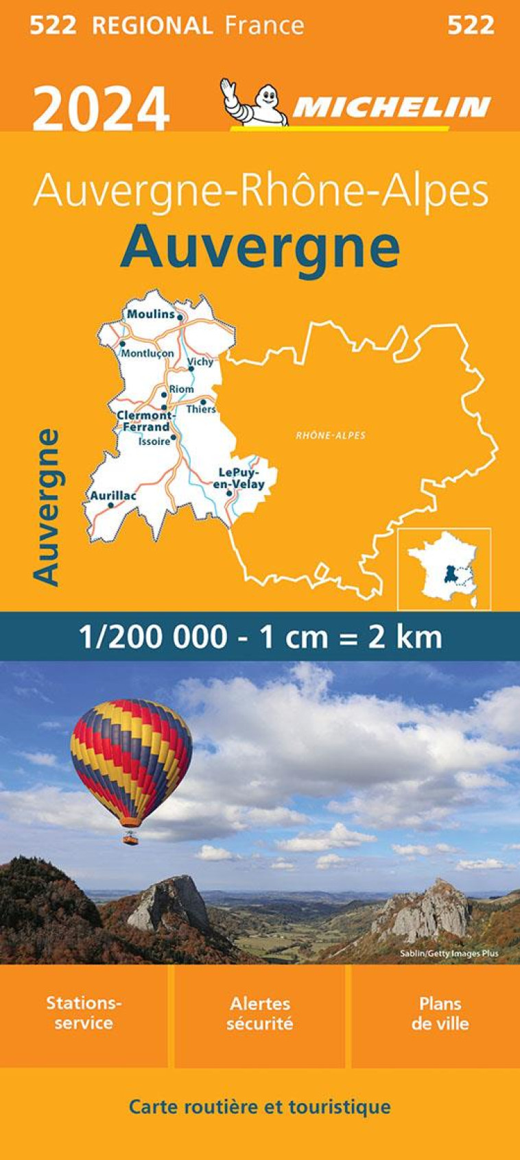 CARTE REGIONALE FRANCE - CARTE REGIONALE AUVERGNE 2024 - XXX - MICHELIN