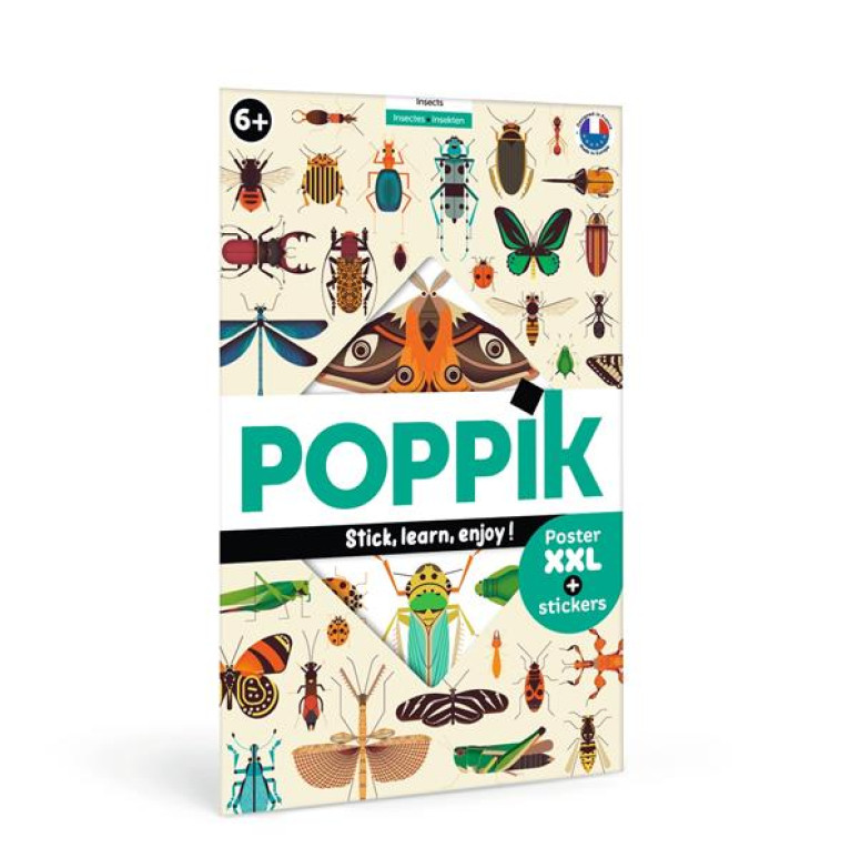 POPPIK LES INSECTES - 1 POSTER + 44 STICKERS REPOSITIONNABLES - DAVEY/POPPIK - NC