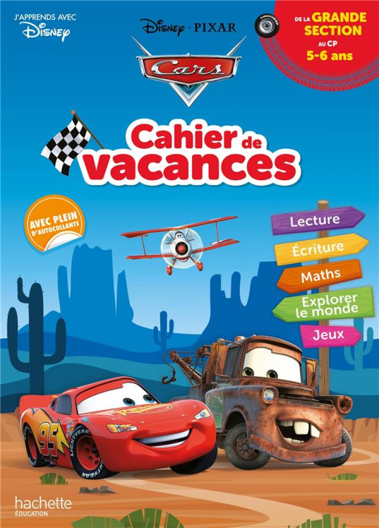 DISNEY - CARS - CAHIER DE VACANCES 2023, DE LA GRANDE SECTION AU CP - BAUX SYLVIE - HACHETTE