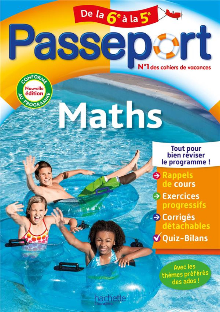 PASSEPORT MATHS DE LA 6E A LA 5E - CAHIER DE VACANCES 2023 - ROUSSEAU PHILIPPE - HACHETTE