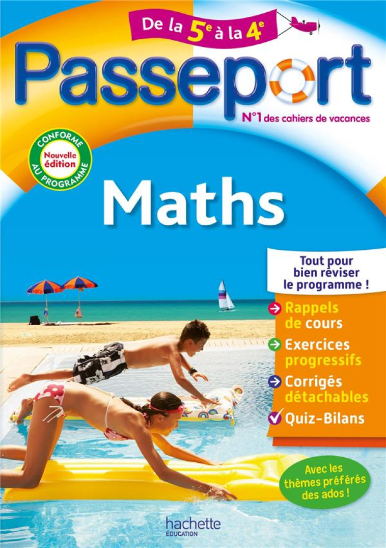 PASSEPORT MATHS DE LA 5E A LA 4E - CAHIER DE VACANCES 2023 - ROUSSEAU PHILIPPE - HACHETTE