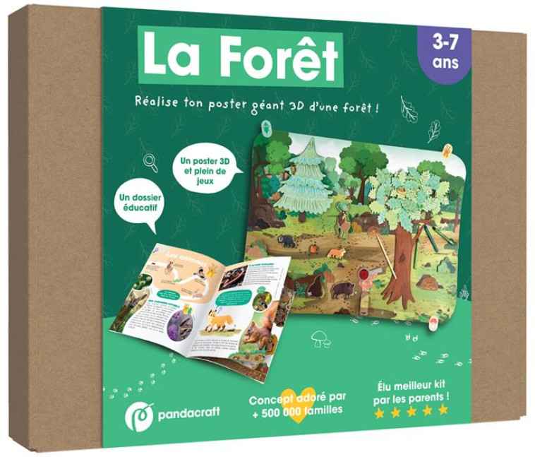 LA FORET - KIT LUDO-EDUCATIF 3-7 ANS - REALISE TON POSTER GEANT 3D D-UNE FORET ! - XXX - NC